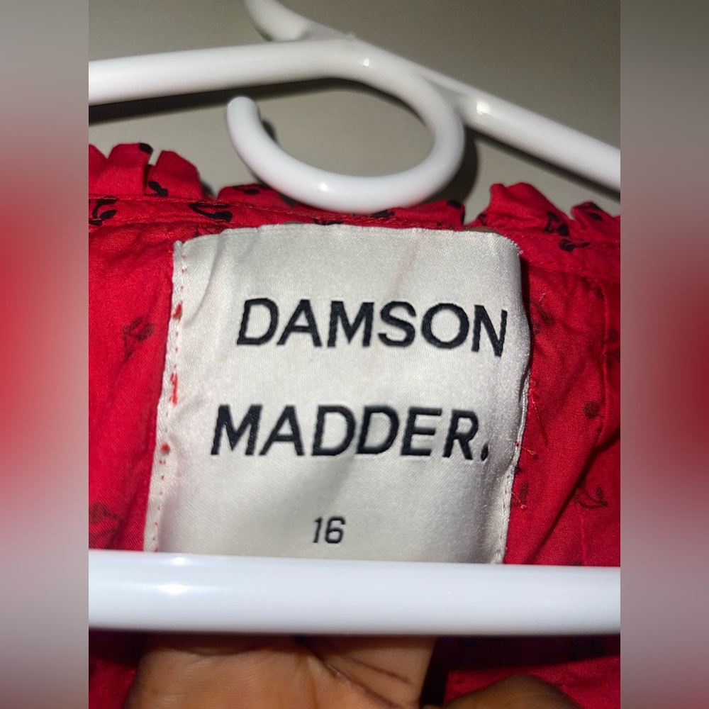 Damson Madder Jemima Mini Dress - Red Cherries size UK 16 US 12 - Picture 11 of 14
